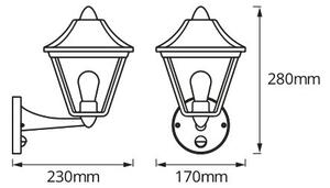Osram - Venkovní nástěnná lampa se senzorem TRADITION UP 1xE27/60W/230V IP44