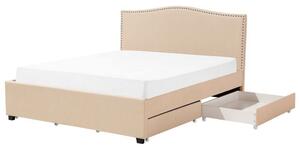 Manželská postel 180 cm MONTHY (s roštem a úl. prostorem) (béžová). 1007378