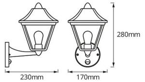 Osram - Venkovní nástěnná lampa se senzorem TRADITION UP 1xE27/60W/230V IP44