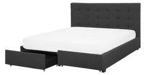 Manželská postel 140 cm ROLLA (s roštem a úl. prostorem) (tmavě šedá). 1007486