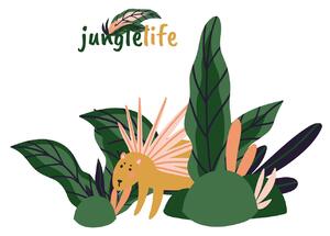 Samolepka za postel Jungle Life porcupine