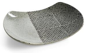 Dekorační talíř NORI 01 šedý / černý