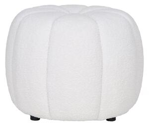 Taburet Paisley, kulatý, bouclé, off-white, ø48×38 cm – House Nordic