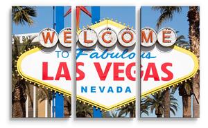 Sablio Obraz - 3-dílný Welcome to Las Vegas - 120x80 cm
