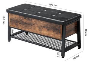 Čalouněný stolek s policemi kovový Černá INDUSTRIAL
