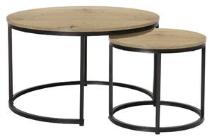 Set 2 ks konferenčních stolků Cayera (dub + černá)