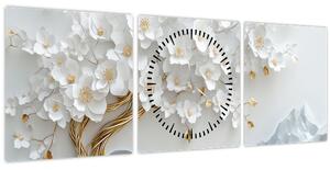 Obraz - 3D elegantní strom života (s hodinami) (90x30 cm)