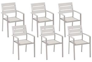 Set 6 ks. zahradních židlí VERO (překližka) (bílá). 1019174