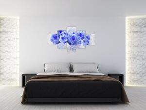 Obraz - Modré růže (125x70 cm)