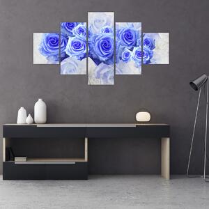 Obraz - Modré růže (125x70 cm)