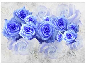 Obraz - Modré růže (70x50 cm)
