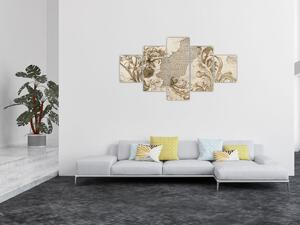 Obraz - Zeď s květy (125x70 cm)