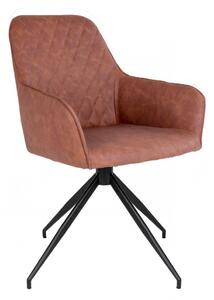Jídelní otočná židle Harbo, vintage hnědá ekokůže, 56×62×89 cm – House Nordic