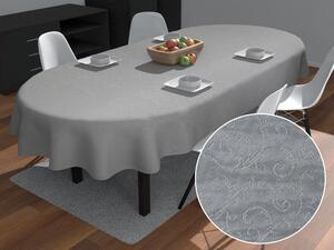 Biante Teflonový oválný ubrus TF-086 Ornamenty na šedém 140x220 cm