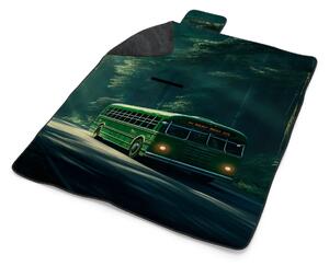 Sablio Plážová deka Zelený autobus v lese: 200x140 cm