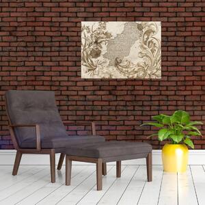 Obraz - Zeď s květy (70x50 cm)
