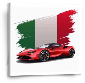 Sablio Obraz Ferrari Italská vlajka - 50x50 cm