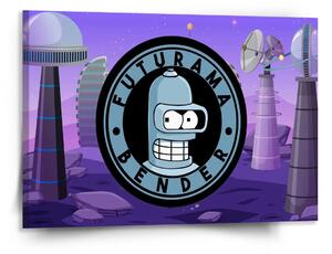 Sablio Obraz Futurama Bender Planeta s vysílači - 150x110 cm