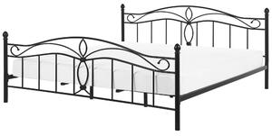 Manželská postel 180 cm ANTALIA (s roštem) (černá). 1007097