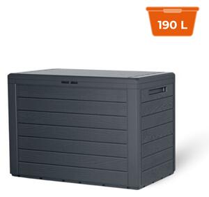 Prosperplast Zahradní úložný box WOODEBOX, 190L, 78x44x55cm, antracitová