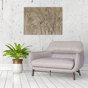 Obraz - Obrysy rostlin (70x50 cm)