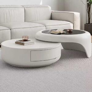 LuxuryForm DESIGN Konferenční stolek DELUX 80 / 75 cm – bílý (set 2 ks)