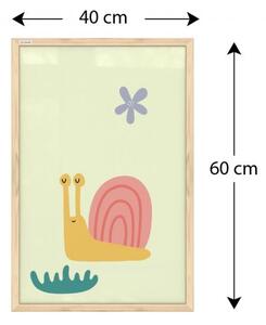 Allboards,Magnetický obraz- ŠNEK 60x40cm v přírodním dřevěném rámu, TM64D_00054