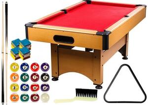 GamesPlanet Kulečníkový stůl 6 ft, červený s vybavením
