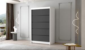 Velká šatní skříň FADO IV 120 cm Bílá/Černá