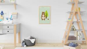 Allboards,Magnetický obraz- MEDVĚD 60x40cm v přírodním dřevěném rámu, TM64D_00040