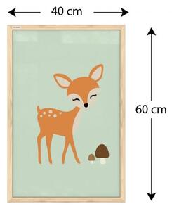 Allboards,Magnetický obraz- SRNKA 60x40cm v přírodním dřevěném rámu, TM64D_00044