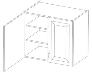 Horní kuchyňská skříňka BALIJA - šířka 80 cm, lanýžově šedá / dub artisan