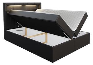 Americká dvoulůžková postel 160x200 RODRIGO - červená ekokůže + topper a LED osvětlení ZDARMA