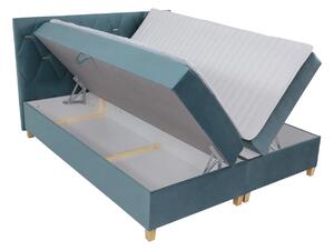 Boxspringová dvoulůžková postel 140x200 LUELA - starorůžová + topper ZDARMA