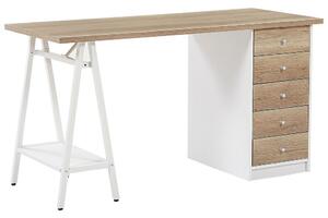 PC stolek HARBE (světlé dřevo + bílá). 1022810