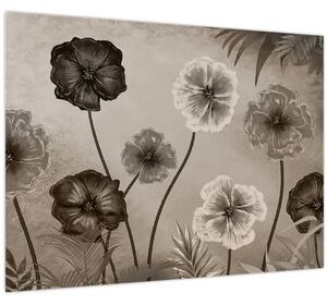 Obraz - Kreslené květiny (70x50 cm)