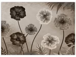 Obraz - Kreslené květiny (70x50 cm)