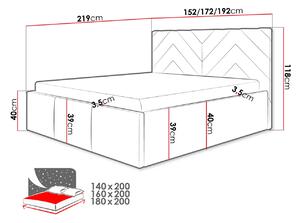 Manželská postel s úložným prostorem 160x200 SUELA - béžová