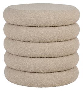 Taburet Brooklyn, bouclé, béžový, Ø44×44 cm – House Nordic