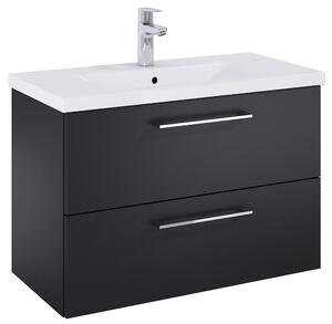 Roca Roma Compact skříňka 80x38.4x53 cm pod umyvadlo závěsná černá A857953532
