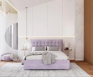 Čalouněná postel LUCERNA 180x200 Fialová Paris s úložným prostorem kovový rošt