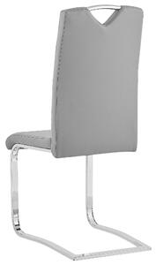 Sada 2 jídelních židlí z eko kůže šedé PICKNES