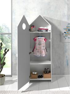Bílo-světle růžová otevřená dětská šatní skříň 115x171,5 cm CASAMI – Vipack
