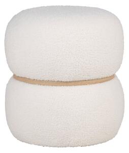 Taburet Milford, teddy, bílý, Ø38×41 cm – House Nordic