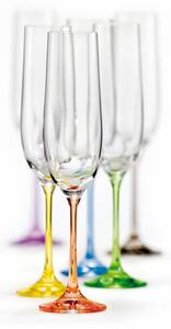 Sklenice na šampaňské, Crystalex, VIOLA rainbow, 190 ml ( 6ks )