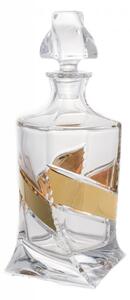 Skleněná láhev na whisky, Crystalite Bohemia, QUADRO, Zlato, 770 ml
