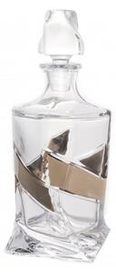 Skleněná láhev na whisky, Crystalite Bohemia, QUADRO, Platina, 770 ml