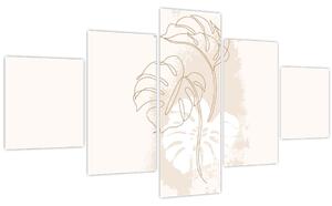Obraz - Line art monstera N⁰1 (125x70 cm)