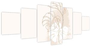 Obraz - Line art monstera N⁰1 (210x100 cm)