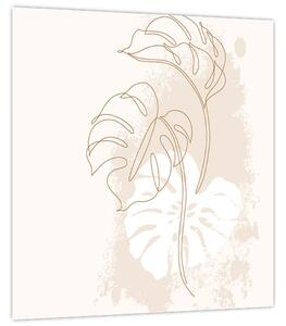 Obraz - Line art monstera N⁰1 (30x30 cm)